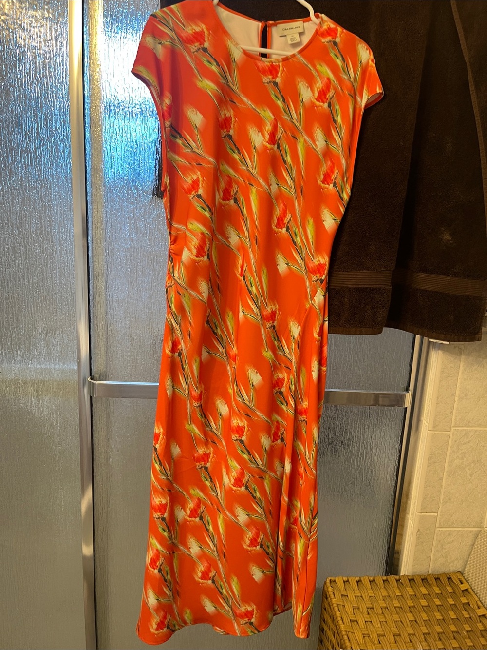 Calvin Klein Orange Floral Maxi Dress
